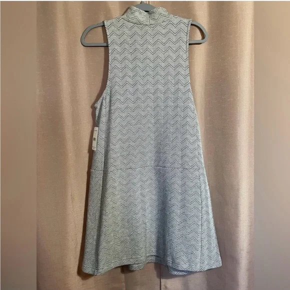 NWT Free People Large Twiggy Chevron Mini Dress Black & White with Pockets - Picture 3 of 9